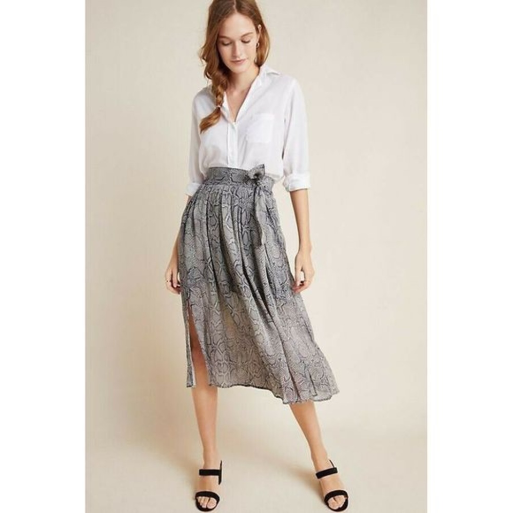 Anthropologie Anette tied midi skirt
